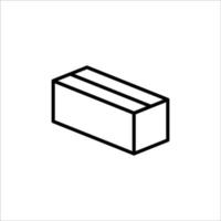 Carton box thin line icon, Vector and Illustration.