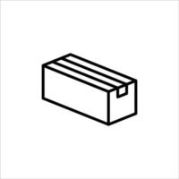 Carton box thin line icon, Vector and Illustration.