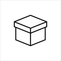 Carton box with cover thin line icon, Vector and Illustration.