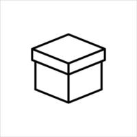 Carton box with cover thin line icon, Vector and Illustration.