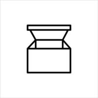 Carton box with cover thin line icon, Vector and Illustration.