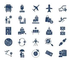 Airport and airline icon set vector