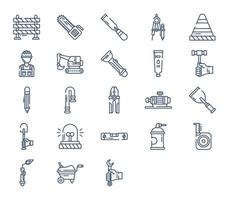 Construction and engineering tools icon set vector