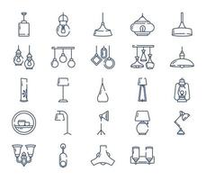 Lighting and electric bulb icon set vector