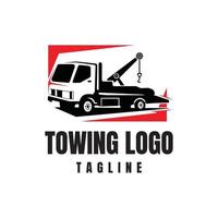 plantilla de logotipo de remolque de camión. logotipo adecuado para negocios relacionados con la industria de servicios automotrices vector