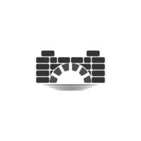 Ilustración de diseño de icono de logotipo de puente vector