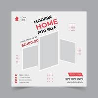 Home sale social media post banner template. vector