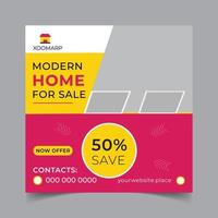 Home sale social media post banner template. vector