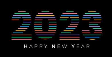 Happy New Year 2023 Background Template. 2023 colorful text design. vector