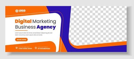 Digital marketing Social Media Cover photo Template Design . digital marketing agency web banner. digital marketing web banner design layout. web banner. social media cover design. vector