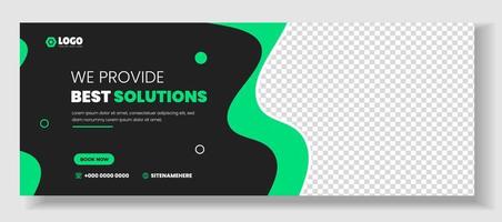 Digital marketing Social Media Cover photo Template Design . digital marketing agency web banner. business marketing social media cover design with green color. web banner. social media cover design. vector