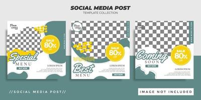 Social Media Post Template Menu vector