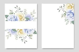 hermosa plantilla de tarjeta de invitación de boda de rosas florales vector