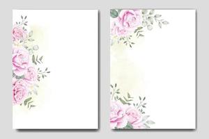 Beautiful Floral Roses Wedding Invitation Card Template vector