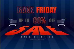 back friday up to 80 percent special offer dark blue tone vector illustration eps10