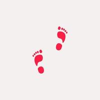 red bloody foot track simple isolated flat illustration vector