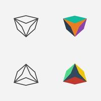 creative boxes in its line and colorful shape vector design