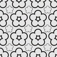 simple black flower isolated line pattern design vector