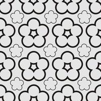 simple black flower isolated line pattern design vector