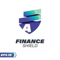 Finance Shield Alphabet A Logo vector