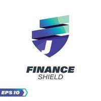 Finance Shield Alphabet J Logo vector
