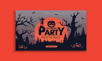 diseño de plantilla de banner web de halloween vector