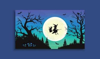 Halloween web banner template design vector