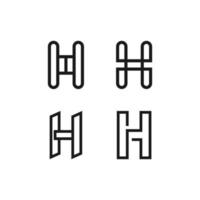 Set of Logo Designs Starting With the Letter H, Suitable for People's Names or Business Names vector