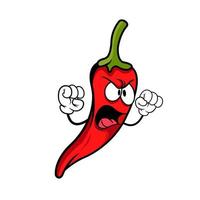 The chili logo mascot is angry because the spicy taste is very strong. very suitable for your business logo or sticker