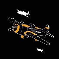 Aircraft tattoo design vector in the sky