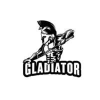 logotipo de gladiador más fuerte listo para luchar vector