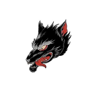 Beautiful Wolf Tattoovector Wolfs Head As A Design Element Stock  Illustration  Download Image Now  iStock