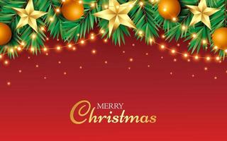 Christmas background with realistic decoration vector