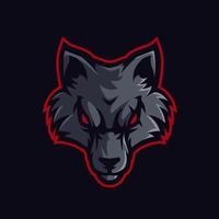 head wolf mascot logo gaming vector illustration