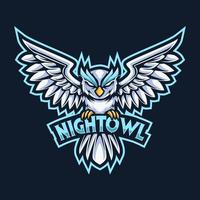 owl mascot logo gaming vector illustration