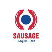 sausage food vector logo design