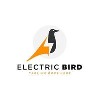 diseño de logotipo de vector de pájaro eléctrico