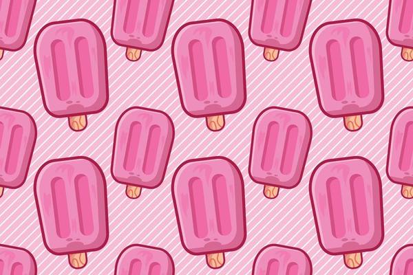 pink popsicle ice cream seamless pattern vector illustration