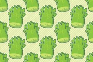 Lettuce vegetable seamless pattern vector illustration