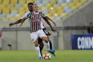 rio, brasil - 11 de abril de 2018 - marcos junior jugador en el partido entre fluminense y nacional potossi por el campeonato sulamerica en el estadio maracana foto