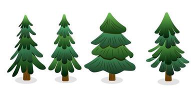 collection of christmas trees vector