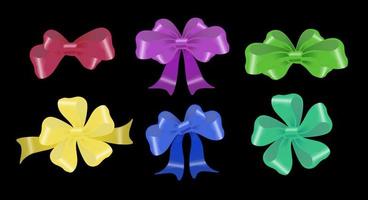 decorative multi-colored bows of various shapes vector