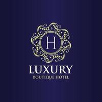 Luxury logo design letter h vector