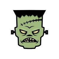 frankenstein dibujos animados lindo vector de halloween