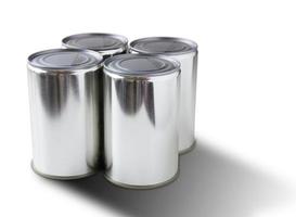 canned food on white background photo