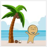 Man on a desert island vector