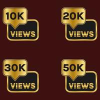 golden views label set 10k plus views vector