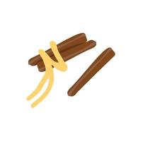 Ribbon cinnamon sticks. Ingredient for baking on a white background. Vector illustration