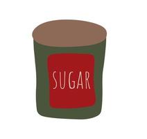 A jar of sugar. Sugar for confectioner on white background vector
