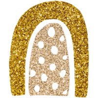 doodle glitter dourado arco-íris. clipart png transparente para design